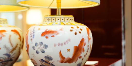 Nahaufnahme asiatische Porzellanvase